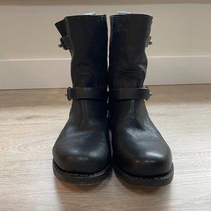 Rag & Bone Leather Moto Boots II, Black